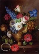 unknow artist Floral, beautiful classical still life of flowers.072 oil on canvas